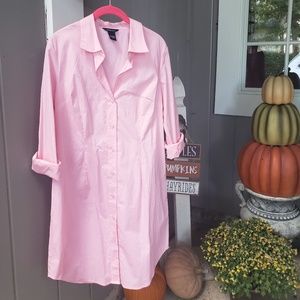 Never Worn Pink Button Up Shirt Dress